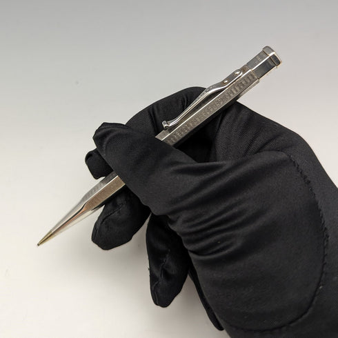 British Vintage Yard O Red Rolled Silver Hexagon Propelled Pencil in Paper Box